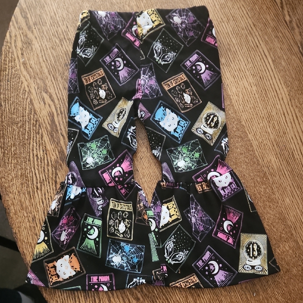 Kids Handmade Tarot Print Flared Pants